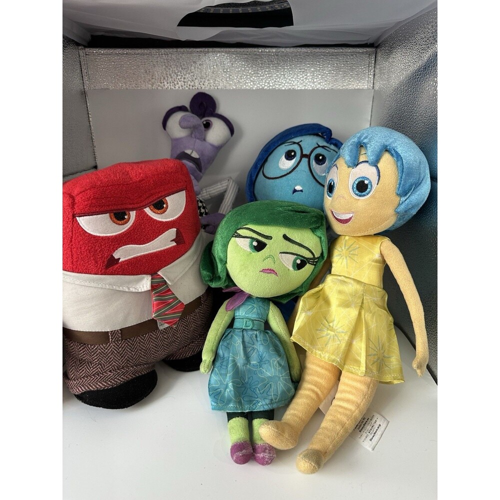Disney Store Inside Out Plush -Fear Sadness -Anger -Disgust -Joy Great Condition